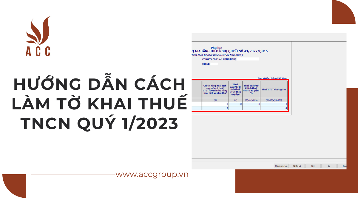 Hướng dẫn cách làm tờ khai thuế tncn quý 1/2023