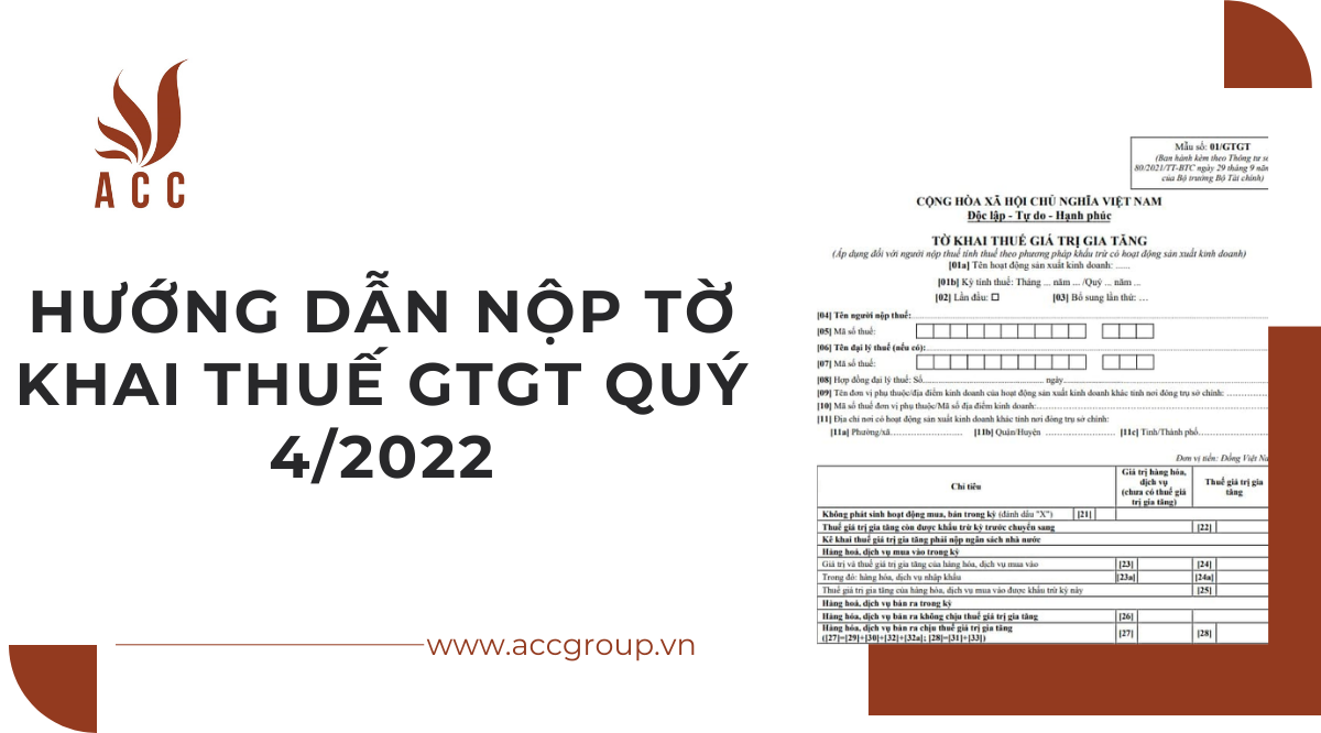 Hướng dẫn nộp tờ khai thuế gtgt quý 4/2022