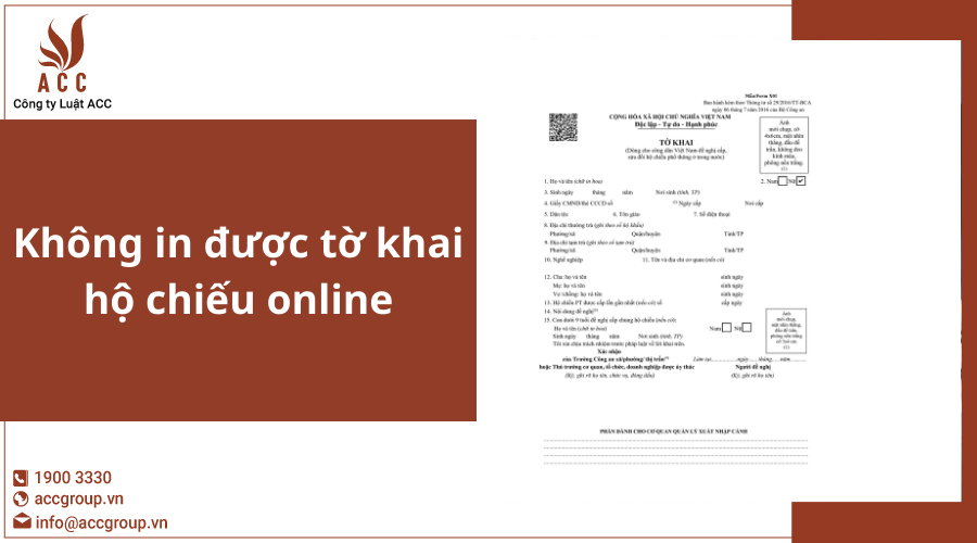 Không in được tờ khai hộ chiếu online