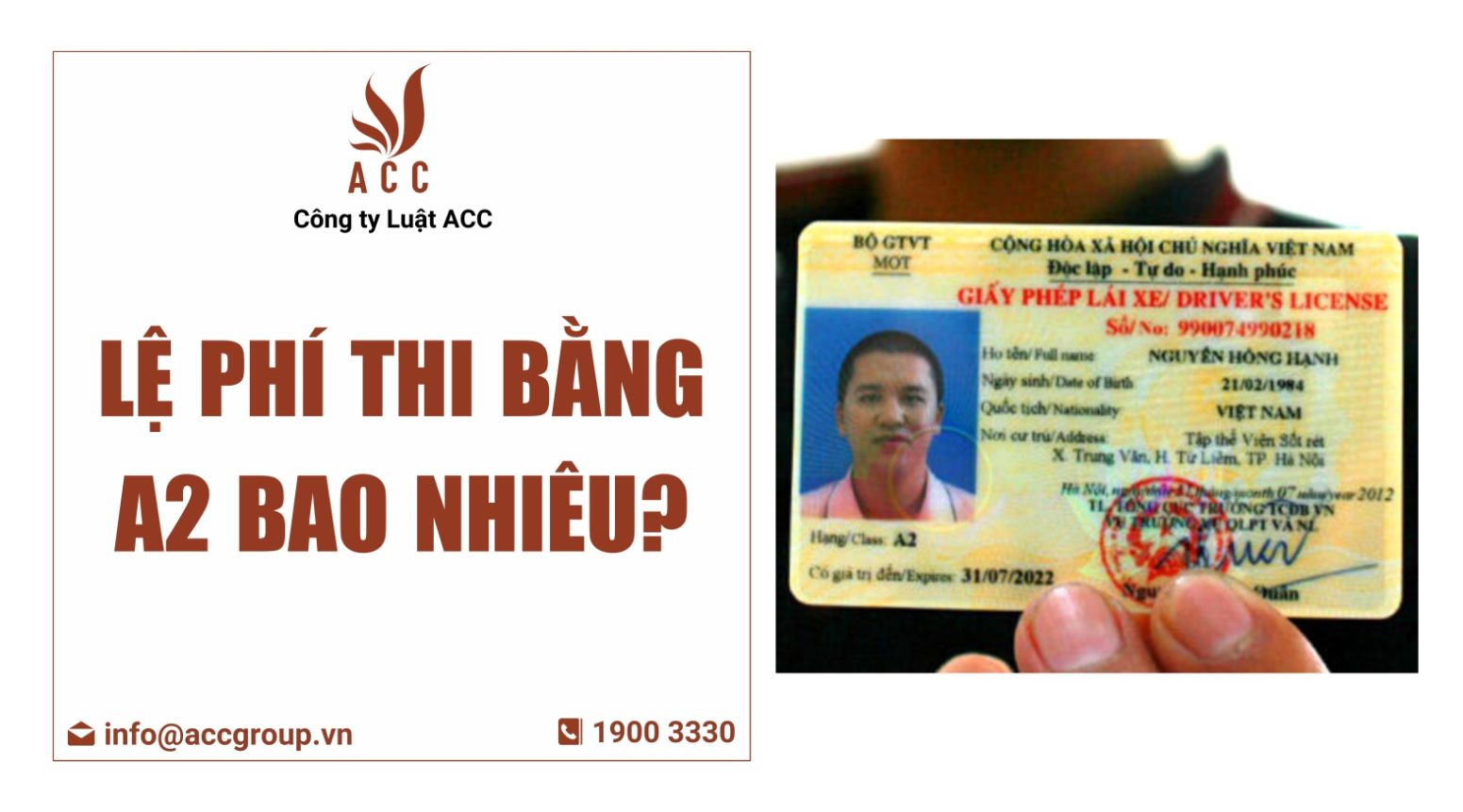 Lệ phí thi bằng A2