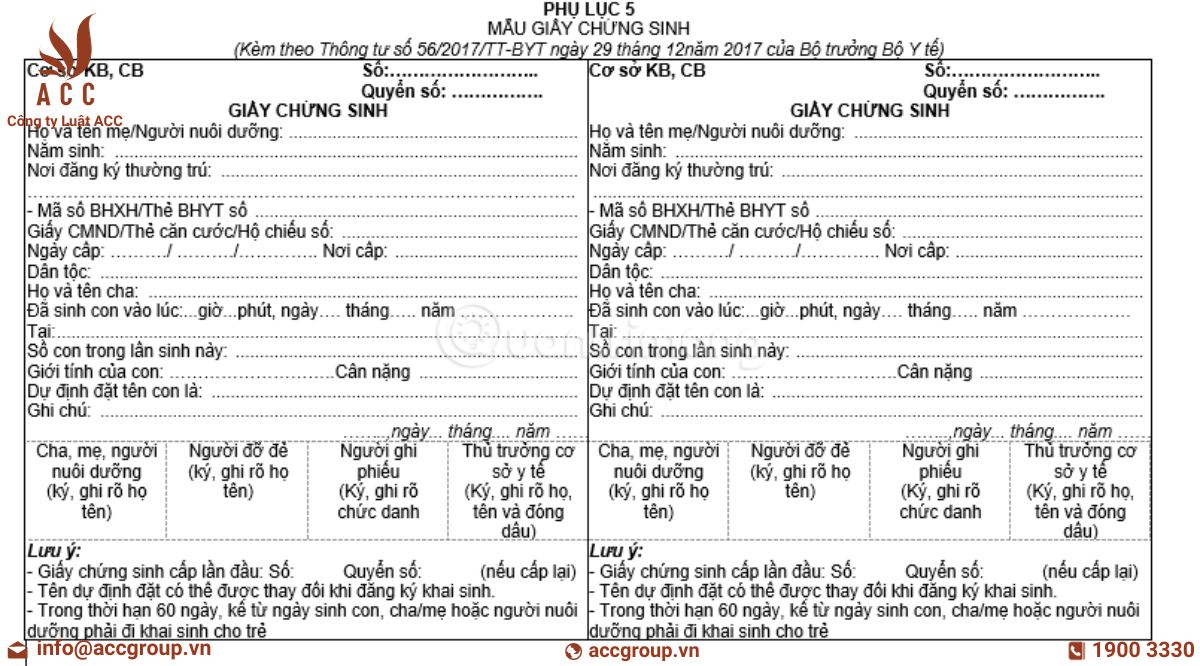 Mẫu giấy chứng sinh mới nhất hiện nay và cách ghi