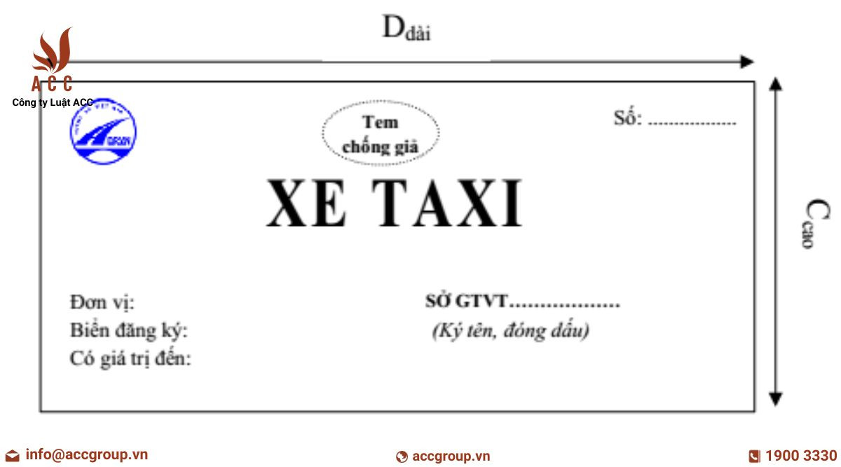 Phù hiệu của xe taxi được quy định như thế nào?