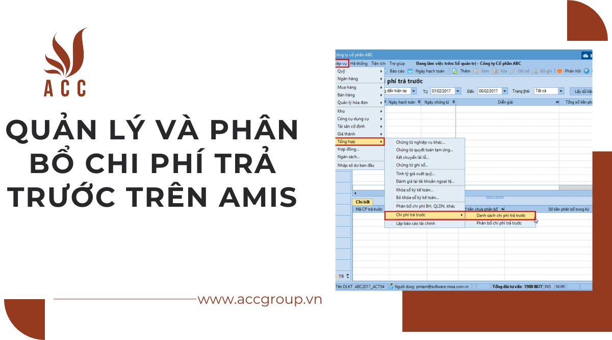 Quản lý và phân bổ chi phí trả trước trên amis