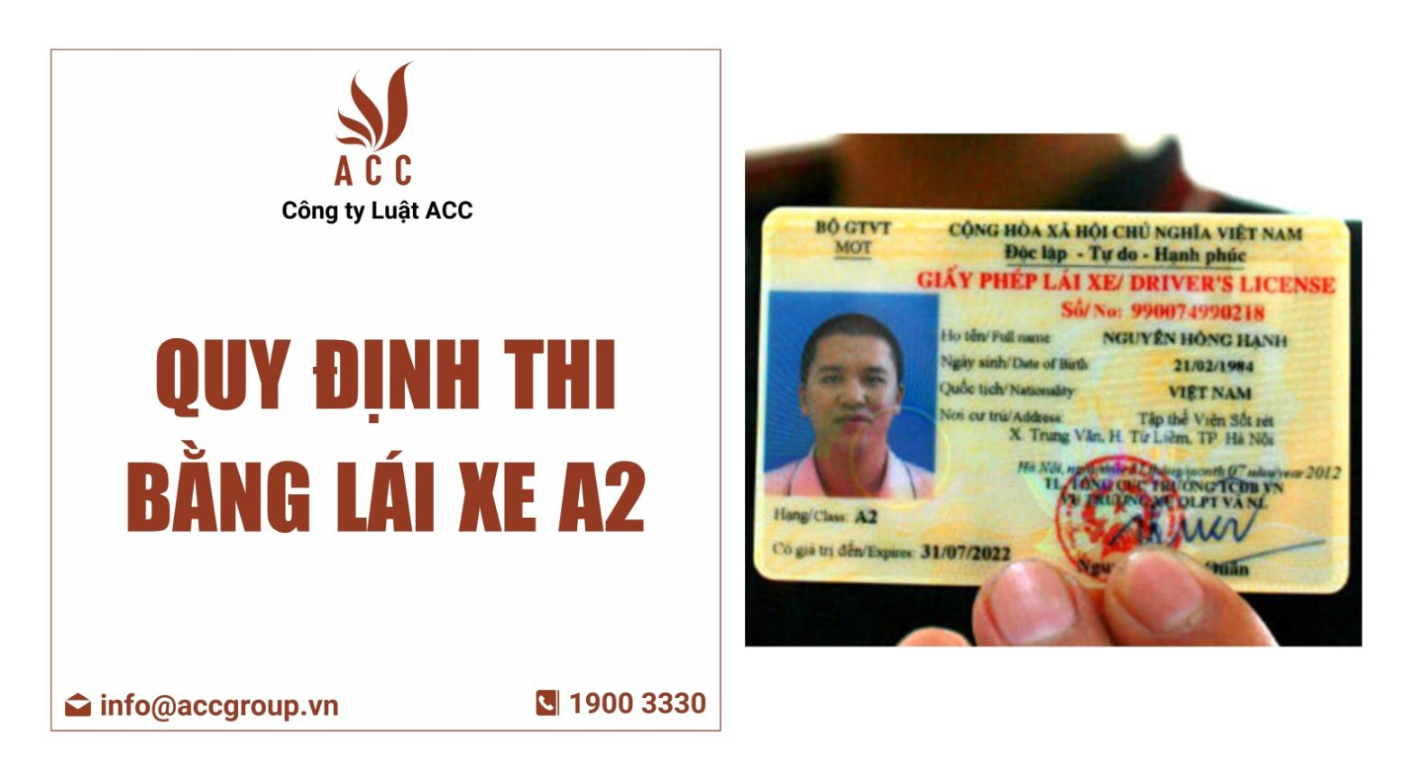 Quy định thi bằng lái xe A2