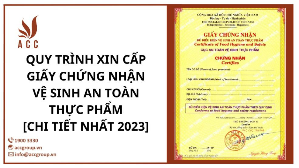 Quy trình xin cấp giấy chứng nhận vệ sinh an toàn thực phẩm