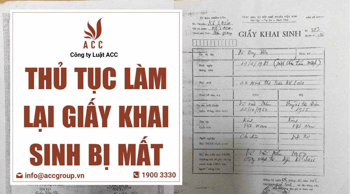 Thủ tục làm lại giấy khai sinh bị mất