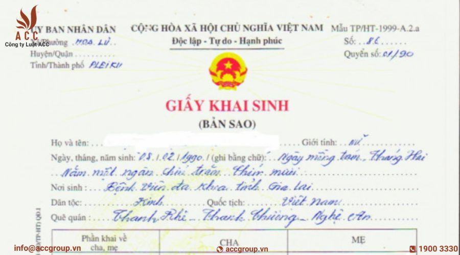 Xin giấy khai sinh bản sao cần những gì?