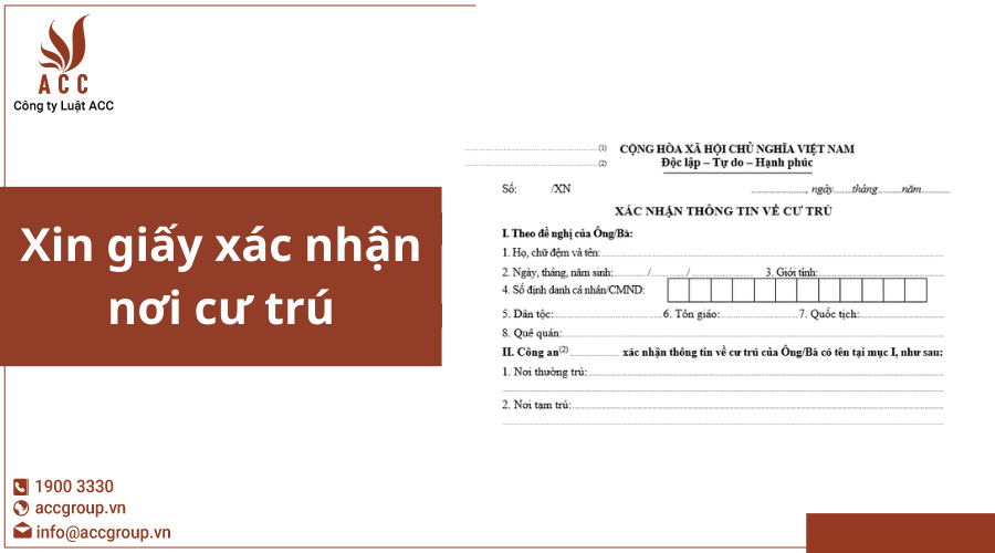 Xin giấy xác nhận nơi cư trú