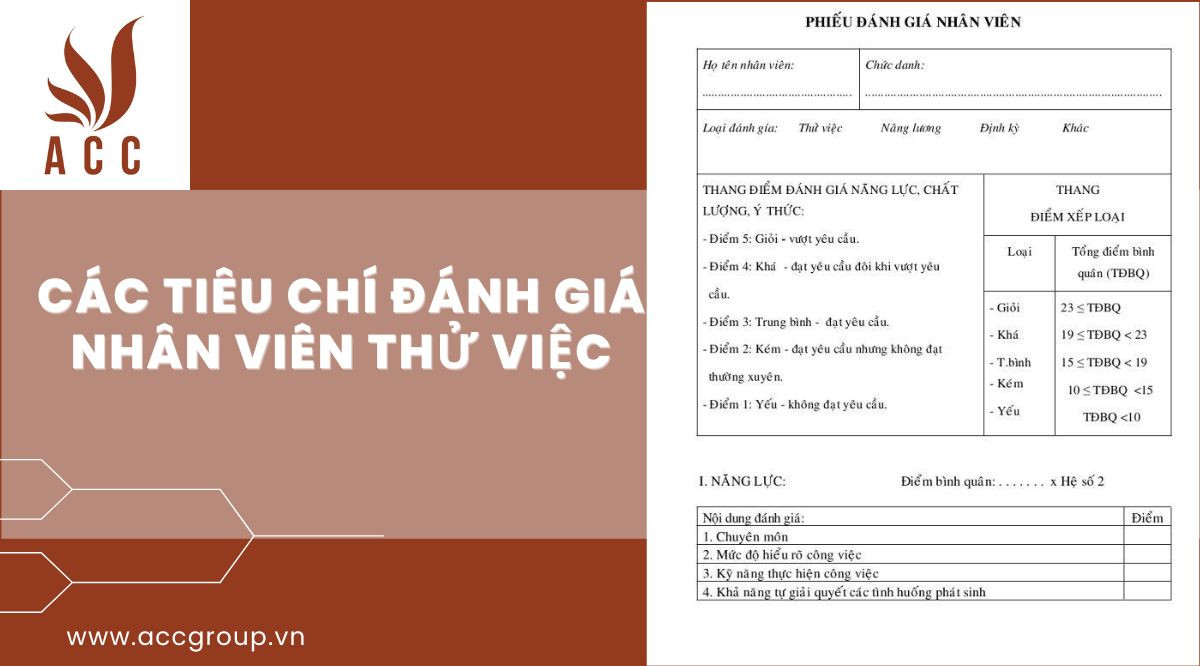 Các tiêu chí đánh giá nhân viên thử việc