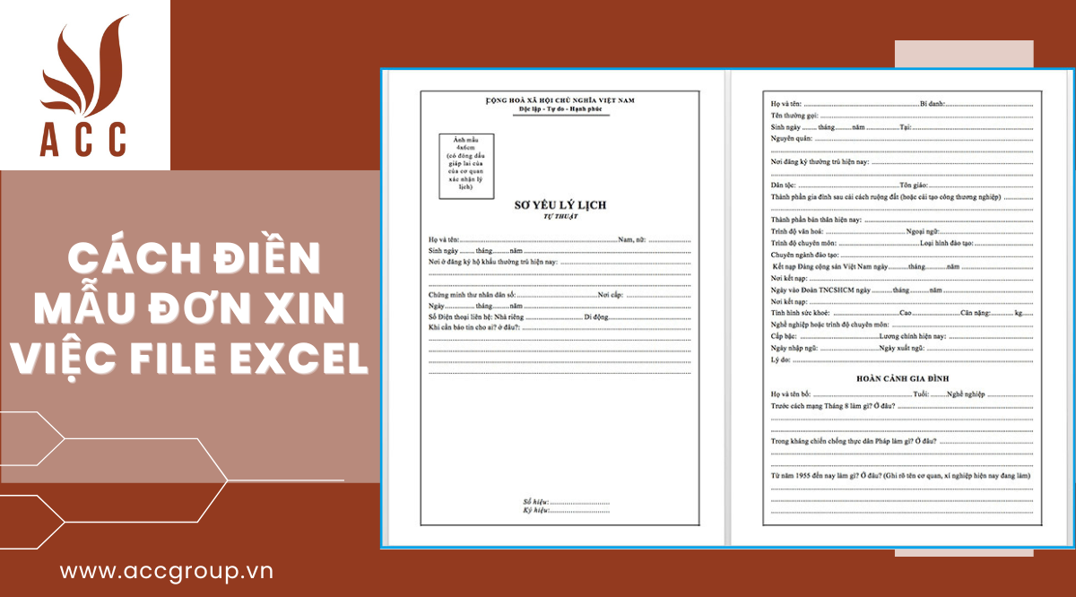 Cách điền mẫu đơn xin việc file excel