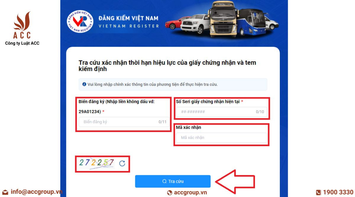 Cách tra cứu gia hạn đăng kiểm xe ô tô trên website