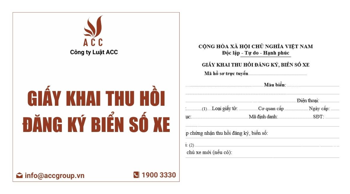 giấy khai thu hồi đăng ký biển số xe