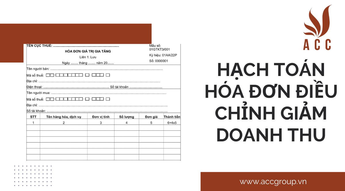 Hạch toán hóa đơn điều chỉnh giảm doanh thu