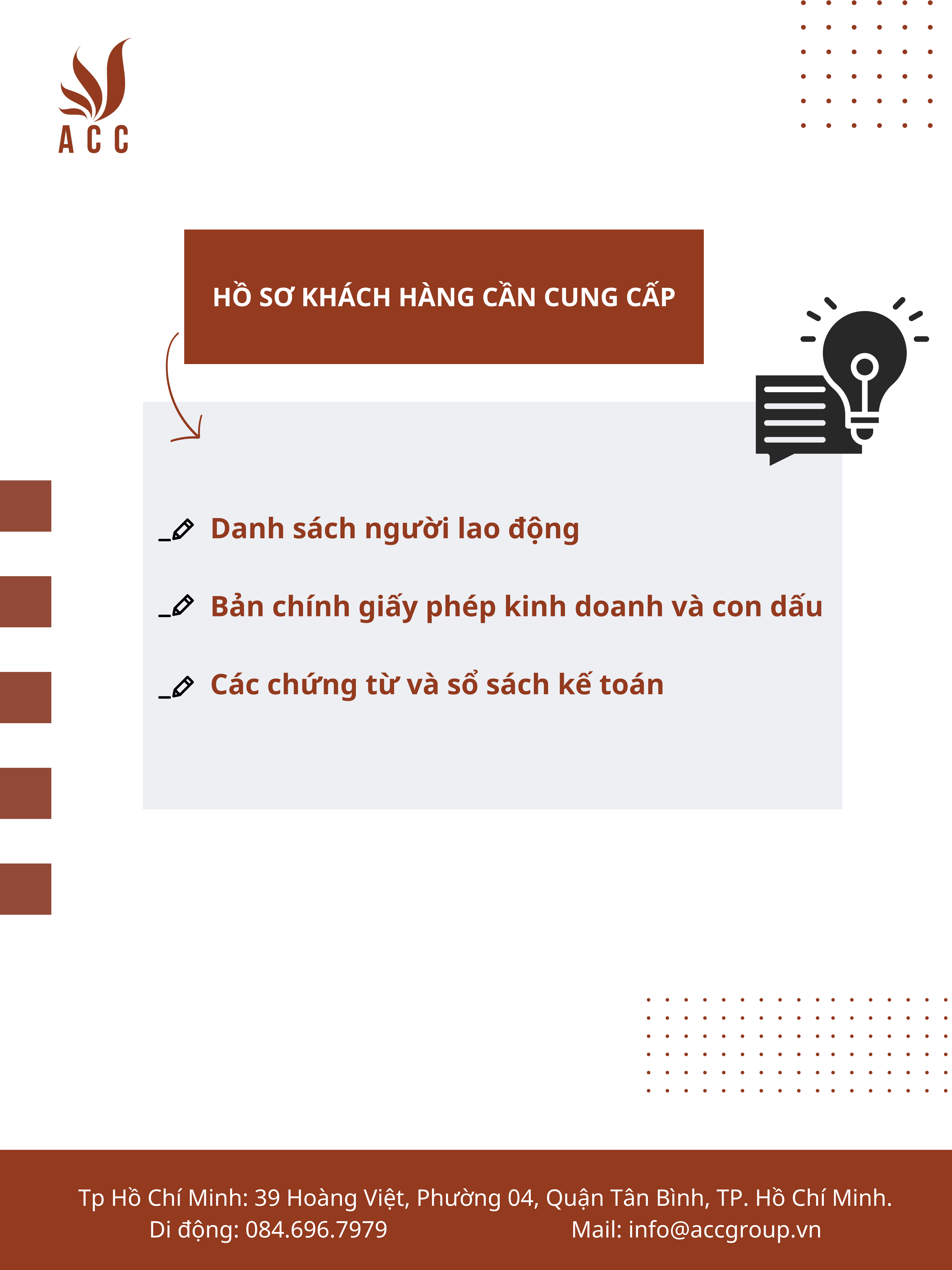 Hồ sơ khách hàng cần cung cấp