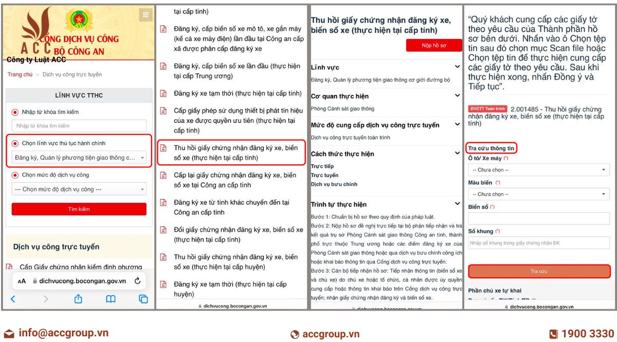 Hướng dẫn cách làm thủ tục thu hồi biển số xe online