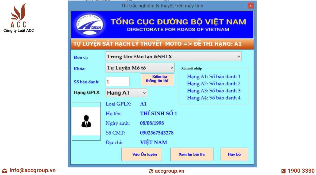 Hướng dẫn sử dụng phần mềm thi bằng lái xe A1 trên máy tính