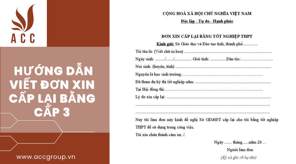 Hướng dẫn viết đơn xin cấp lại bằng cấp 3