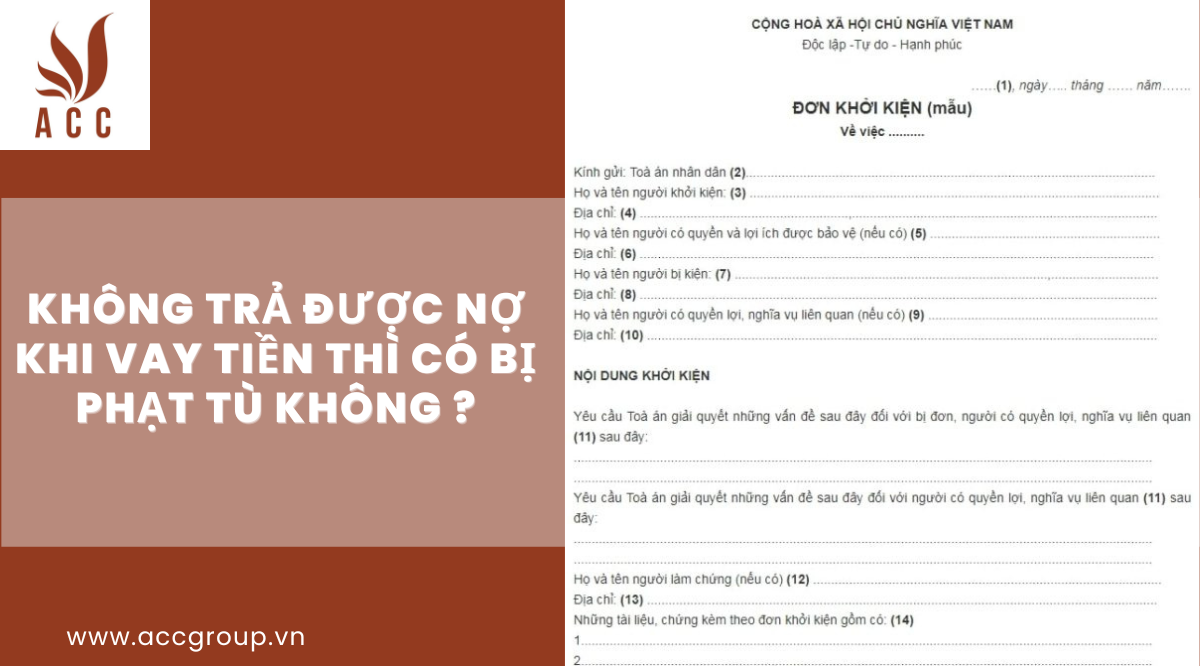 Không trả được nợ khi vay tiền thì có bị phạt tù không ?