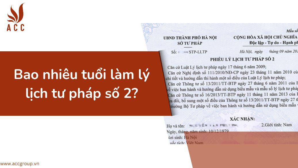 Bao nhiêu tuổi làm lý lịch tư pháp số 2?