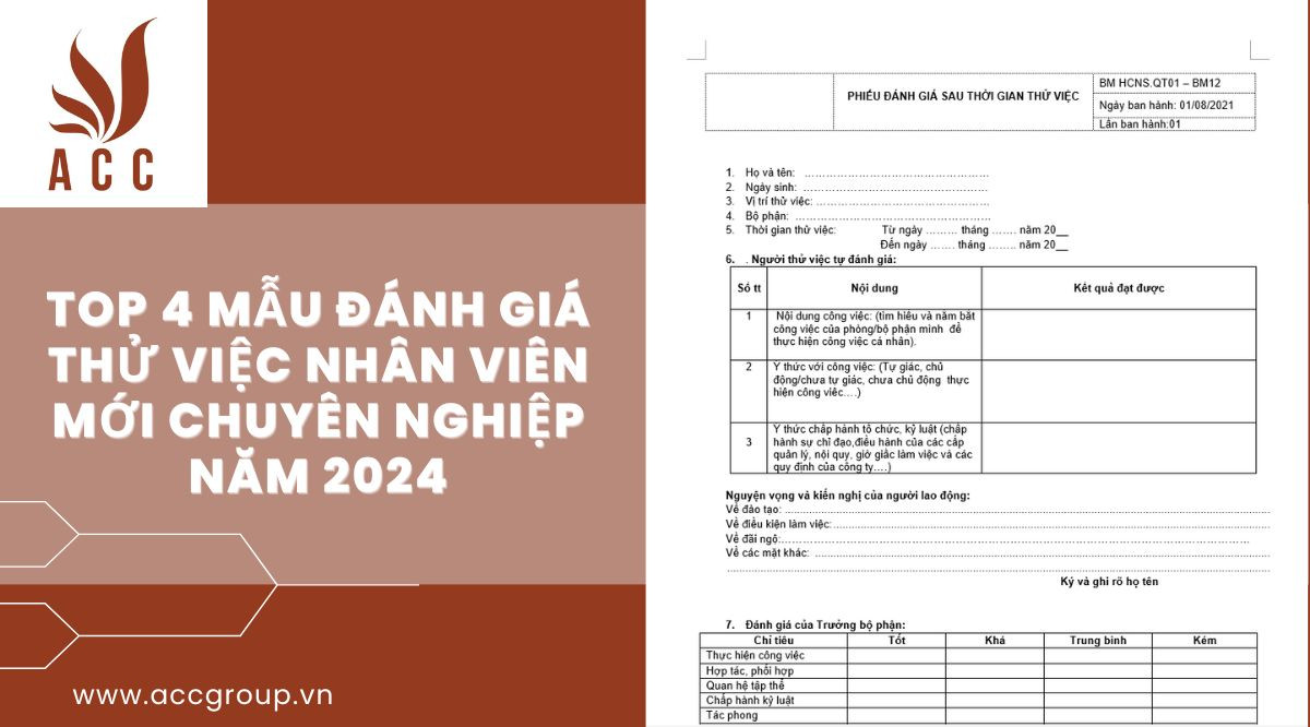 Top 4 mẫu đánh giá thử việc nhân viên mới chuyên nghiệp năm 2024