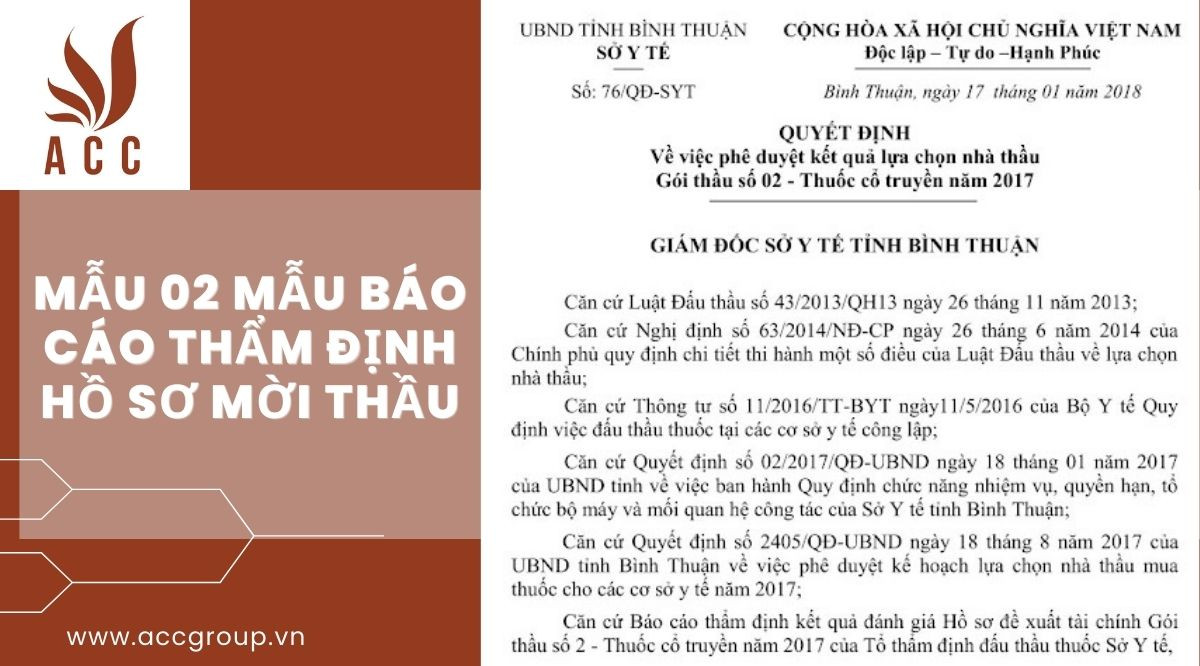 Mẫu 02 Mẫu báo cáo thẩm định hồ sơ mời thầu