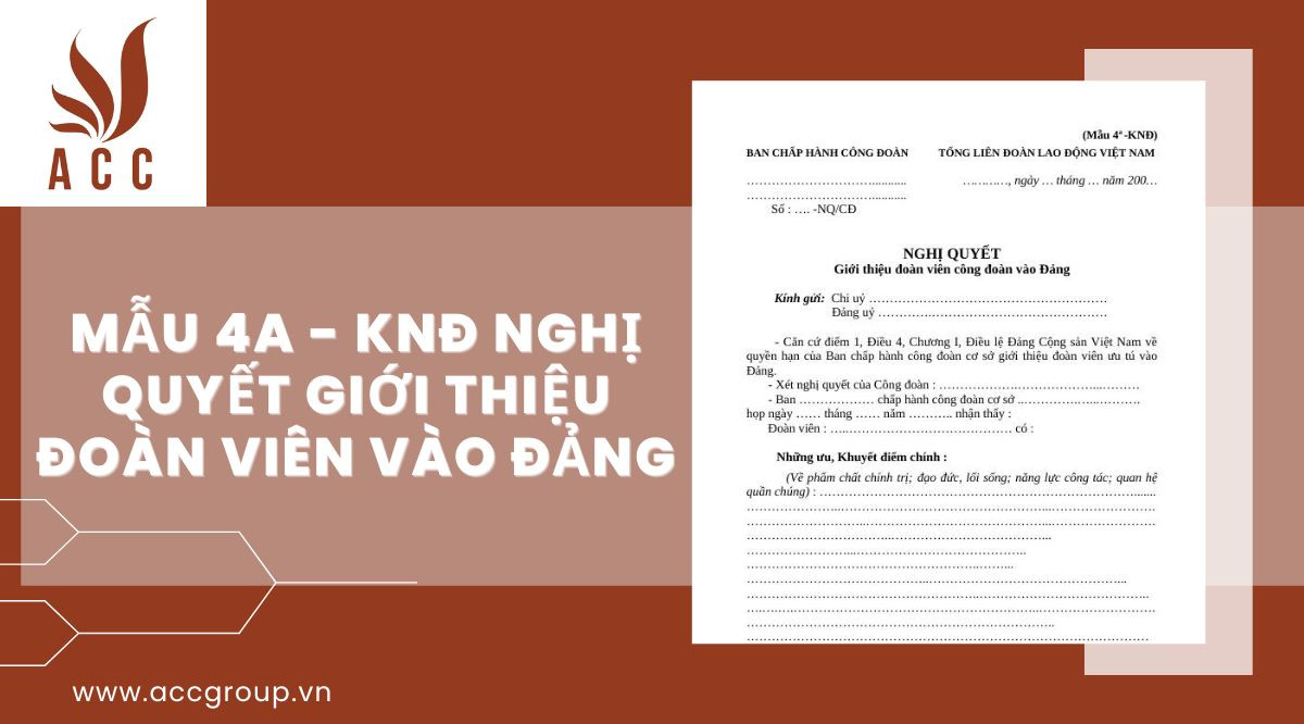 Mẫu 4a - KNĐ Nghị quyết giới thiệu Đoàn viên vào Đảng