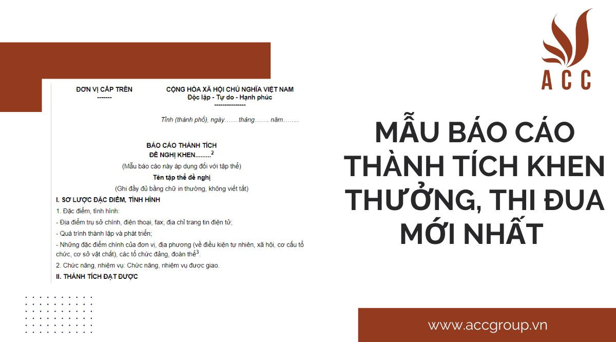 Mẫu báo cáo thành tích khen thưởng, thi đua mới nhất