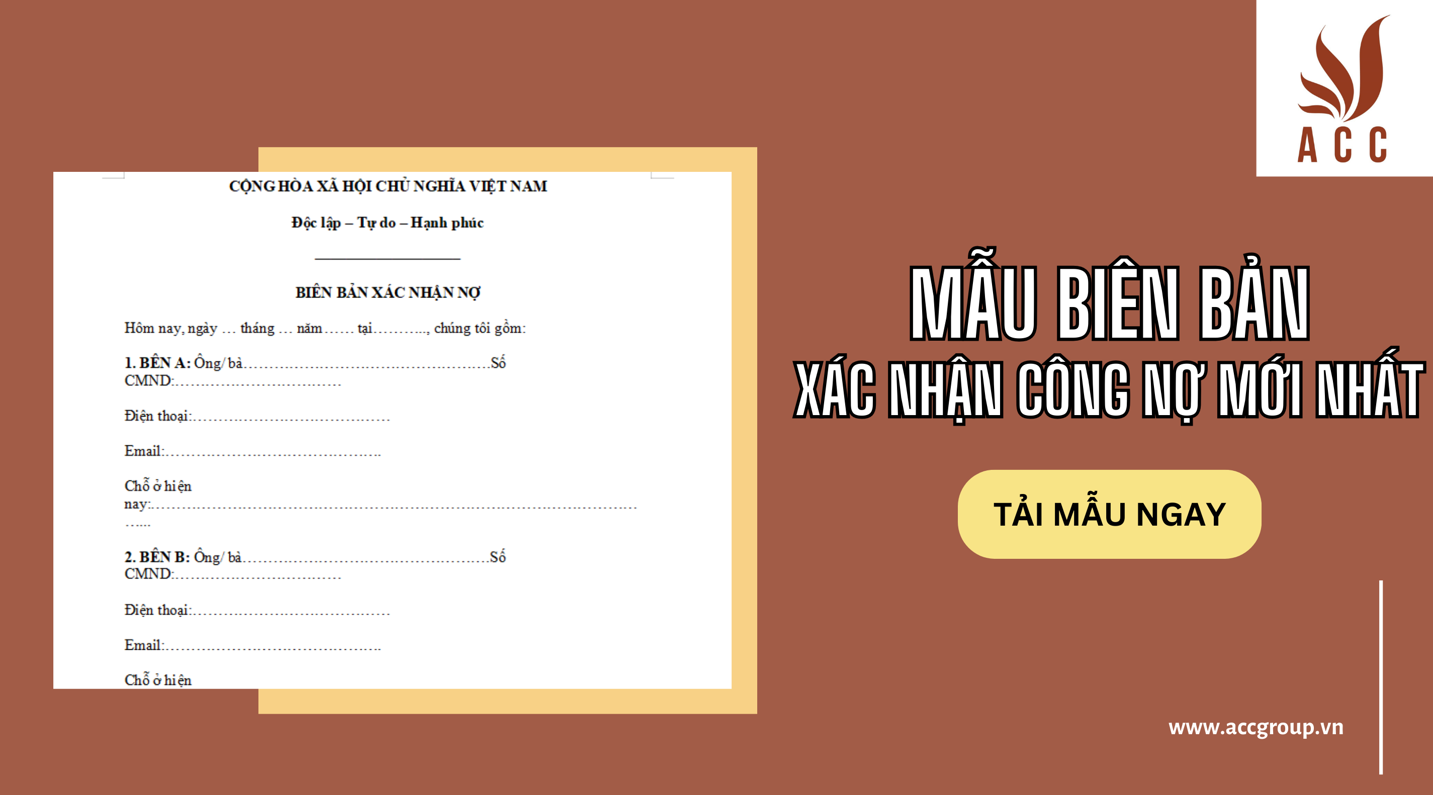 Mẫu biên bản xác nhận công nợ mới nhất\