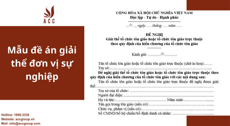 Mẫu đề án giải thể đơn vị sự nghiệp