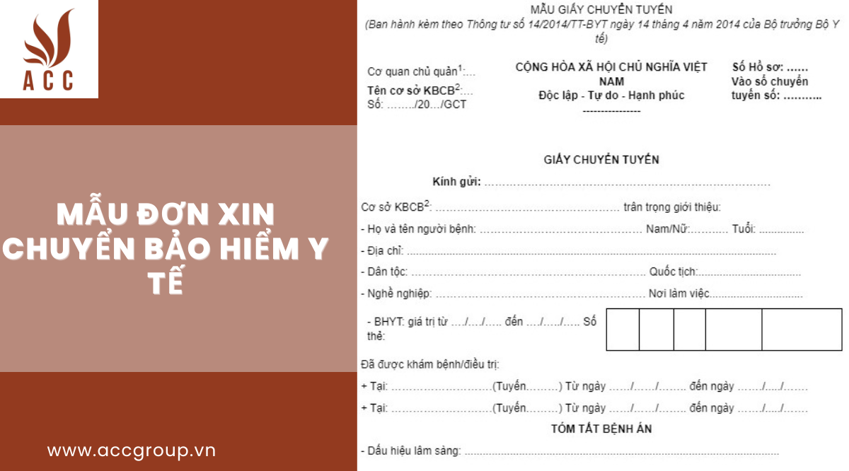 Mẫu đơn xin chuyển bảo hiểm y tế