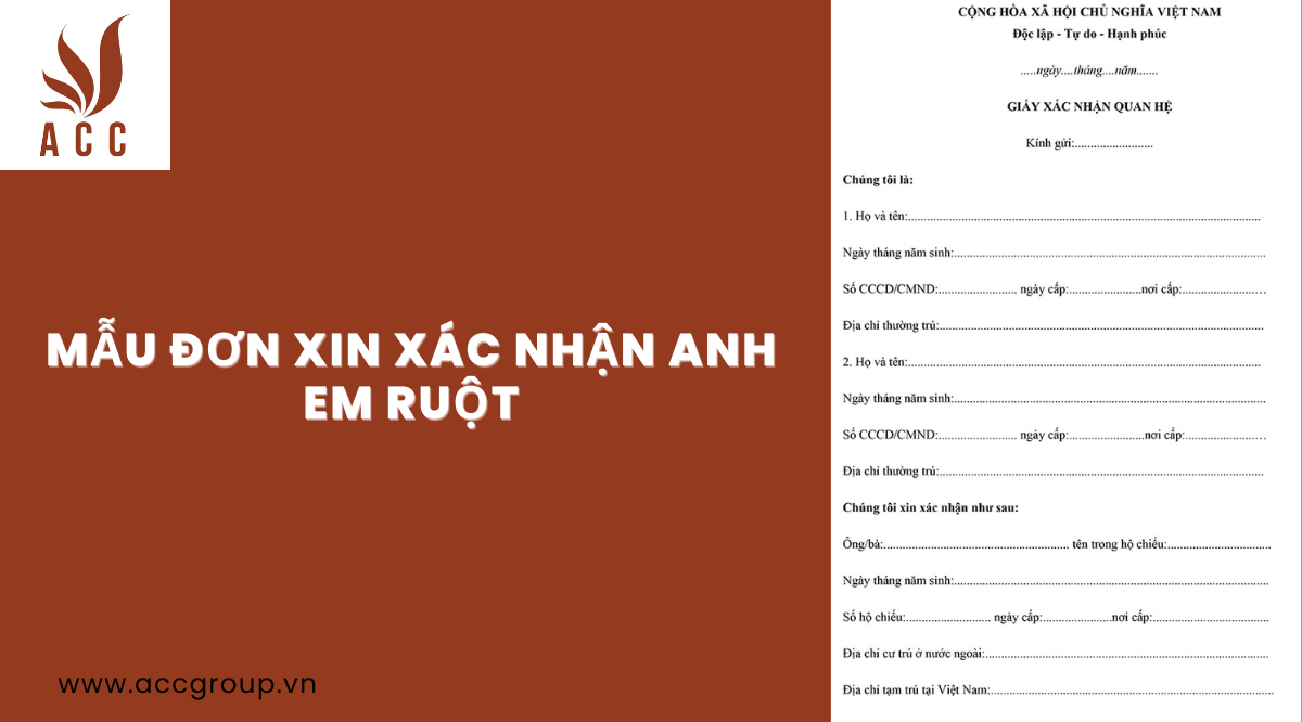 Mẫu đơn xin xác nhận anh em ruột