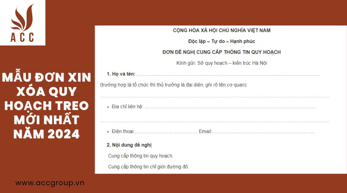Mẫu đơn xin xóa quy hoạch treo mới nhất năm 2024