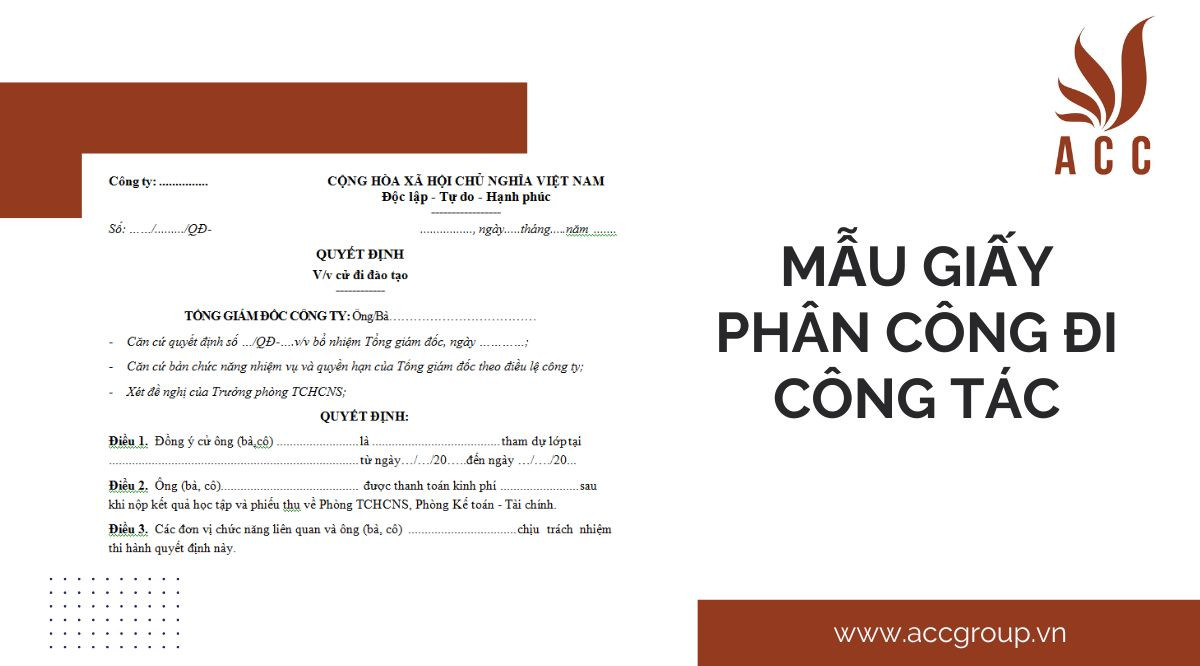 Mẫu giấy phân công đi công tác