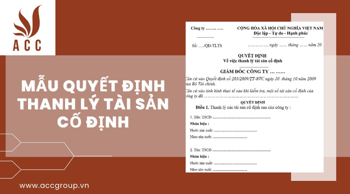 Mẫu quyết định thanh lý tài sản cố định