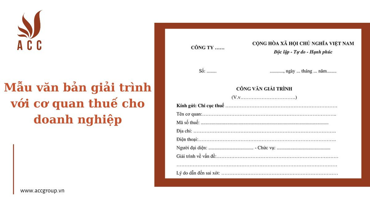 Mẫu văn bản giải trình với cơ quan thuế cho doanh nghiệp