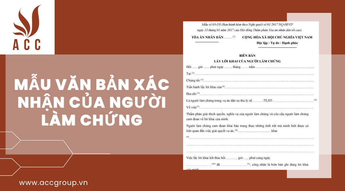 Mẫu văn bản xác nhận của người làm chứng