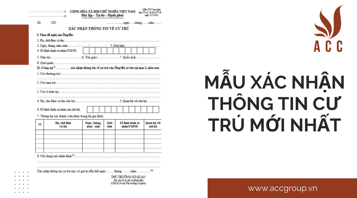 Mẫu xác nhận thông tin cư trú mới nhất