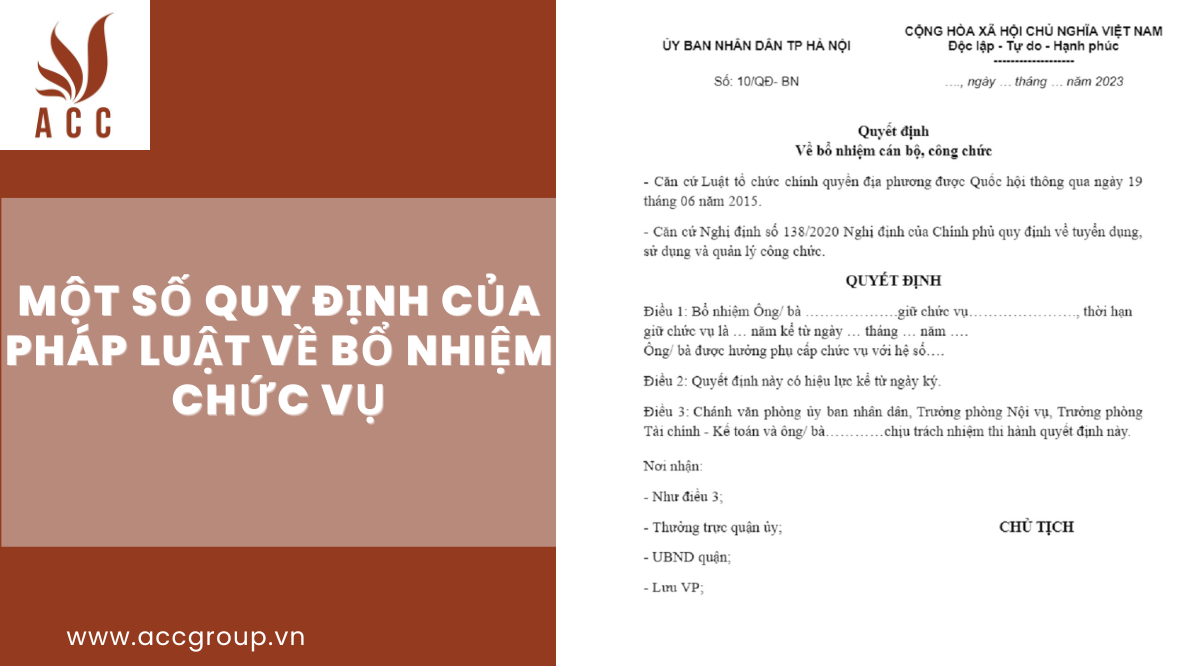 Một số quy định của pháp luật về bổ nhiệm chức vụ