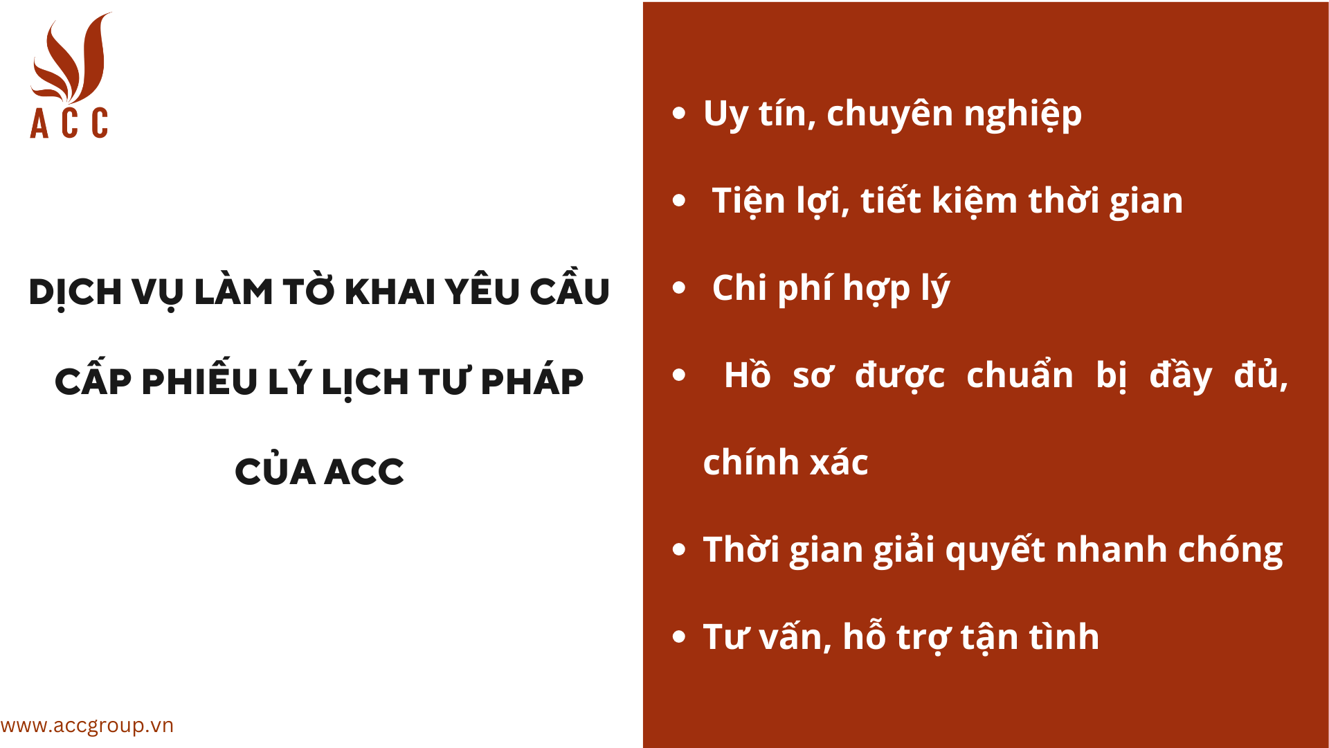 Dịch vụ làm Tờ khai yêu cầu cấp phiếu lý lịch tư pháp của ACC