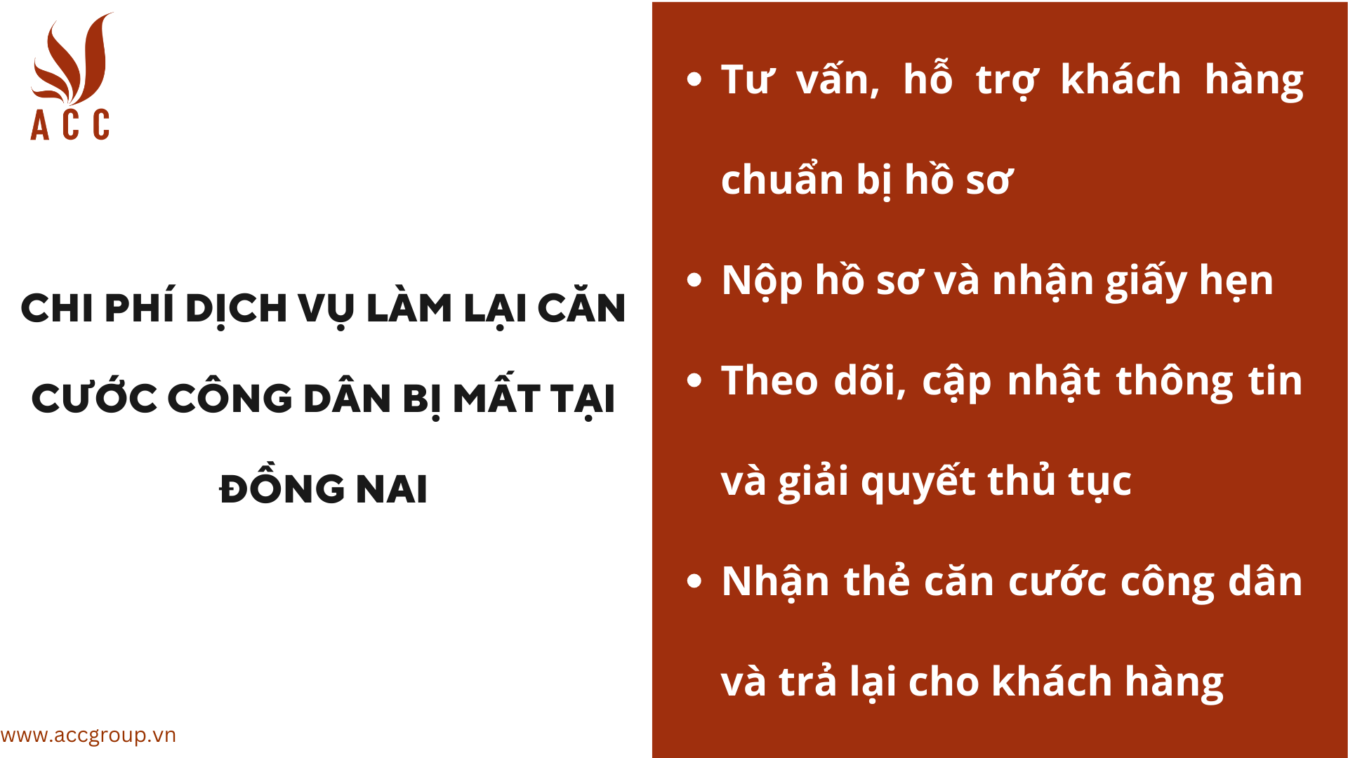 Chi phí dịch vụ làm lại căn cước công dân bị mất tại Đồng Nai