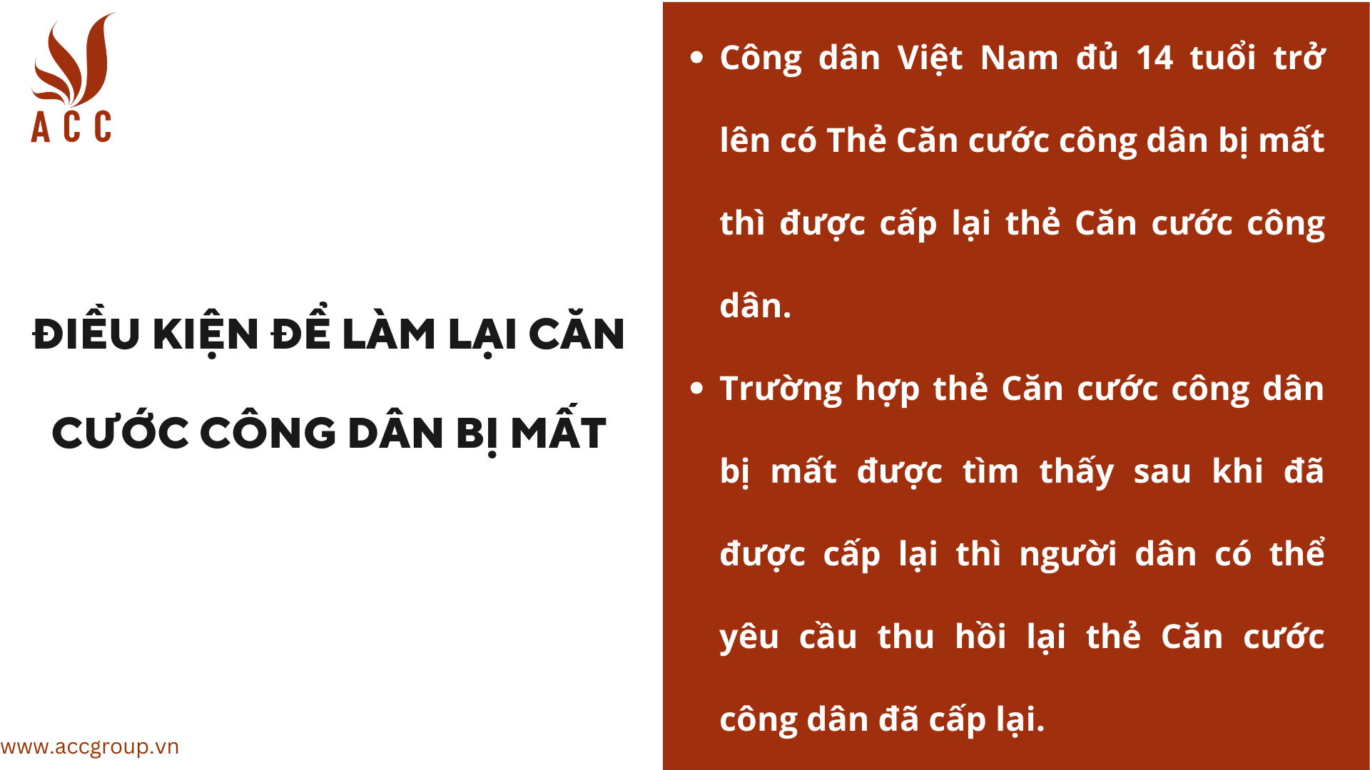 Điều kiện để làm lại căn cước công dân bị mất