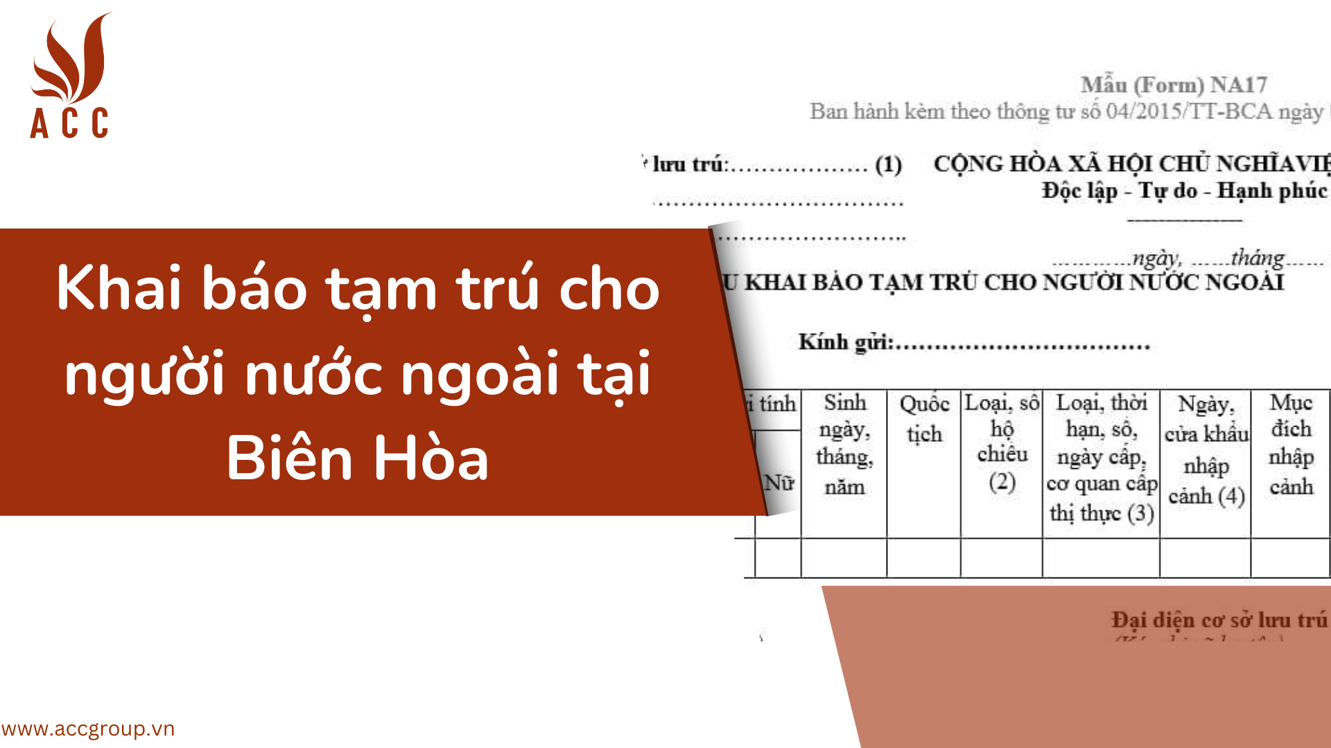 Khai báo tạm trú cho người nước ngoài tại Biên Hòa