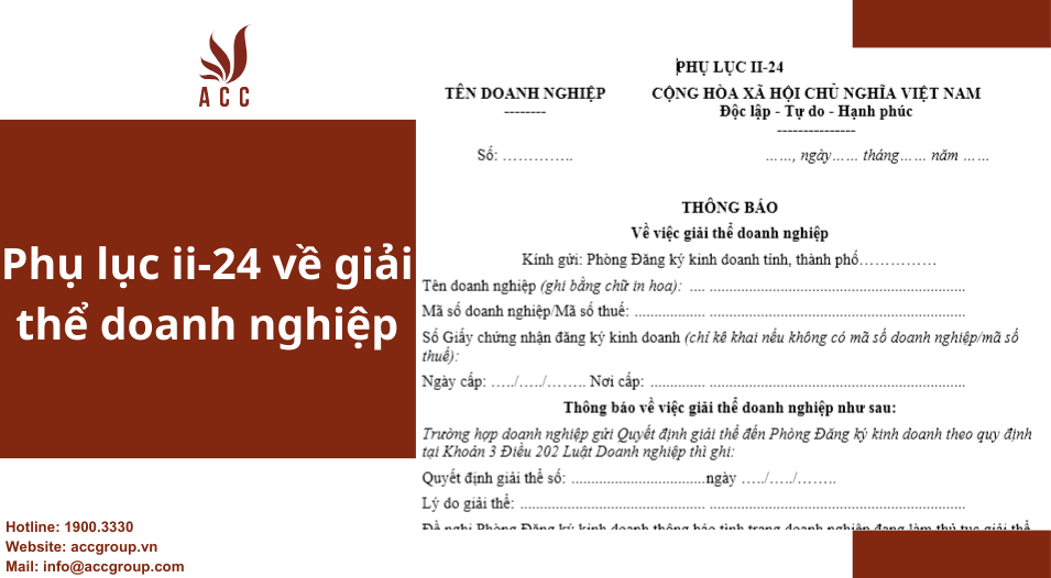 Phụ lục ii-24 giải thể doanh nghiệp