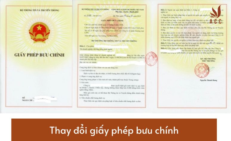 thay đổi giấy phép bưu chính