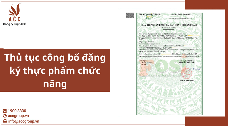 Thủ tục công bố đăng ký thực phẩm chức năng