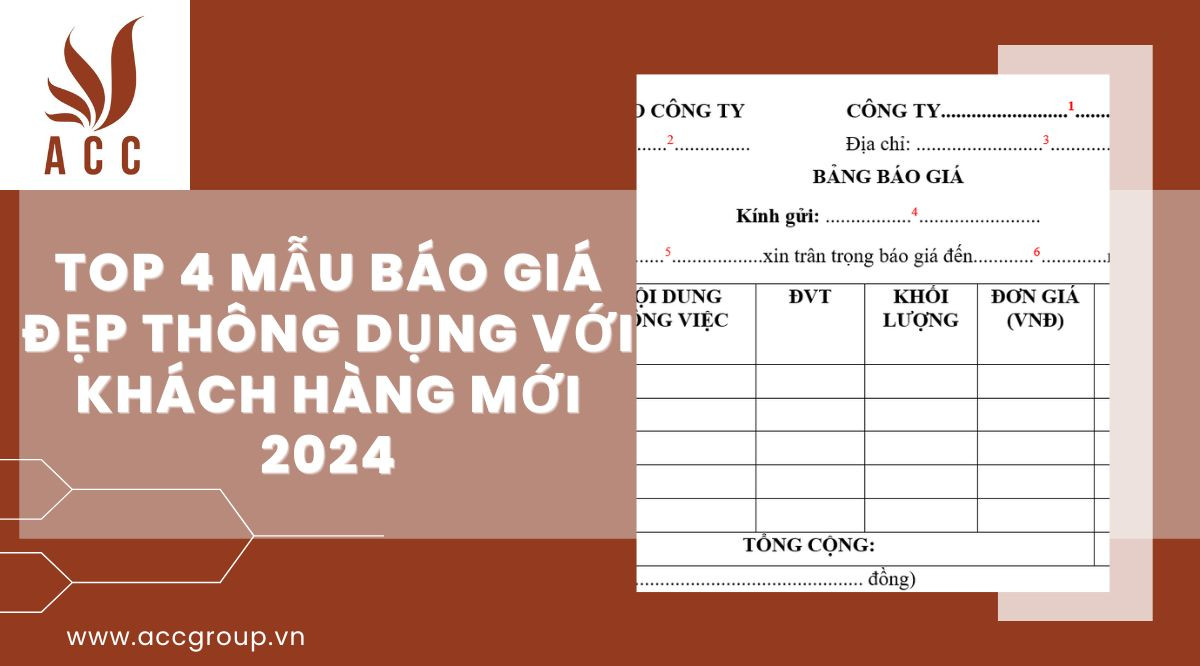Top 4 mẫu báo giá đẹp thông dụng với khách hàng mới 2024