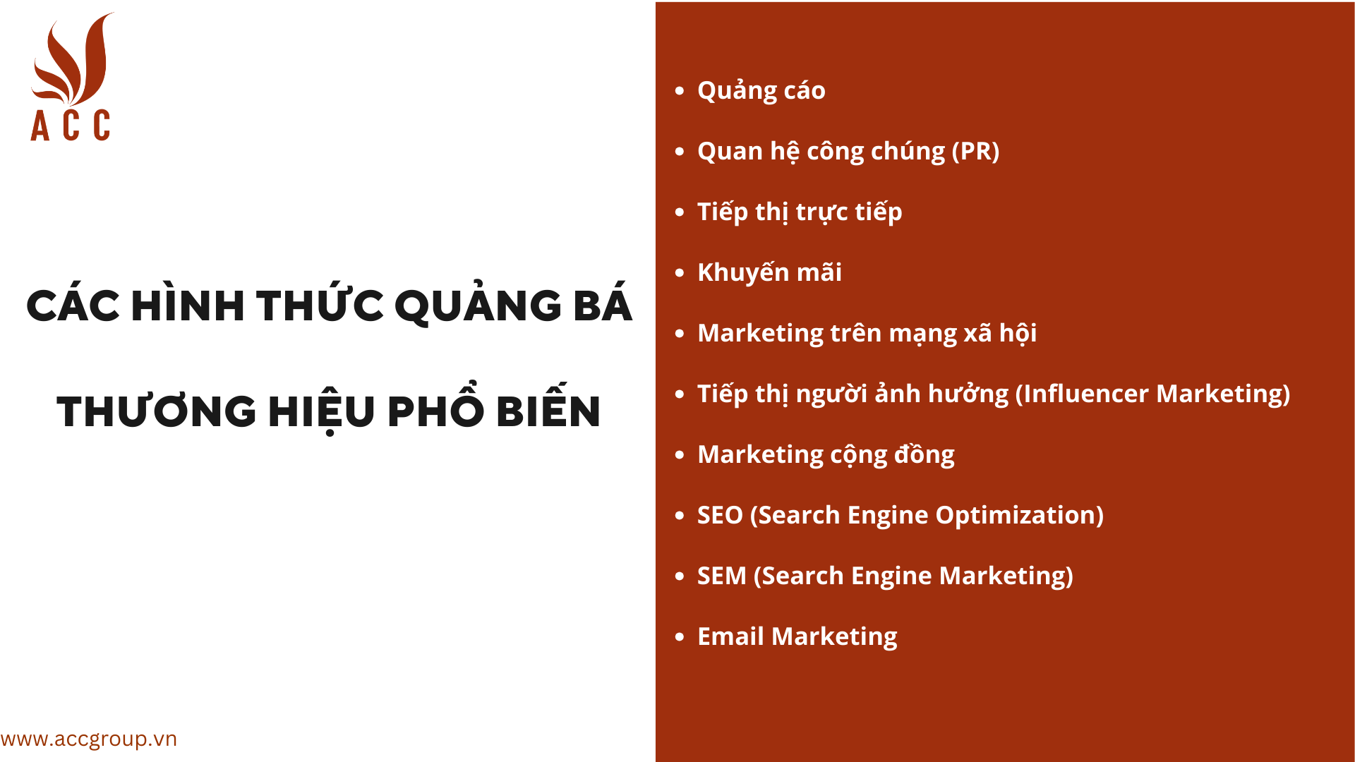 Các hình thức quảng bá thương hiệu phổ biến