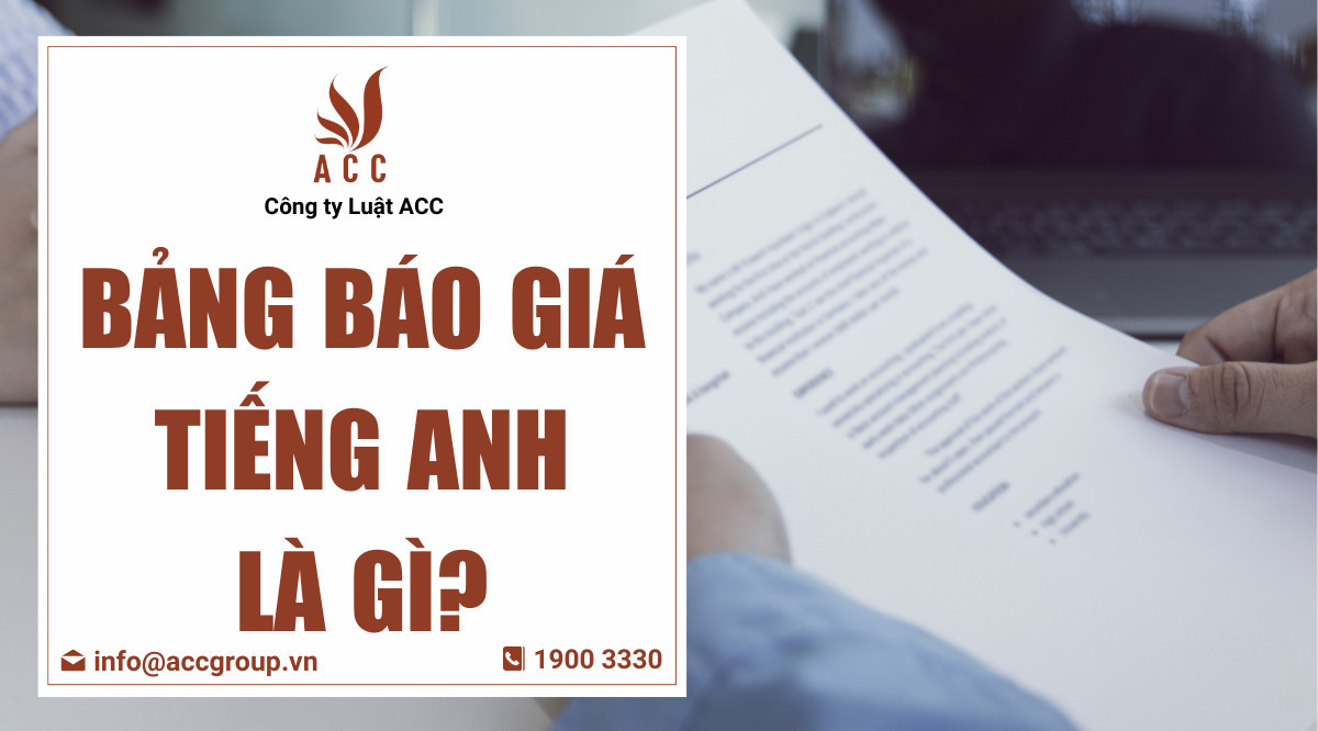 Bảng báo giá tiếng Anh là gì?