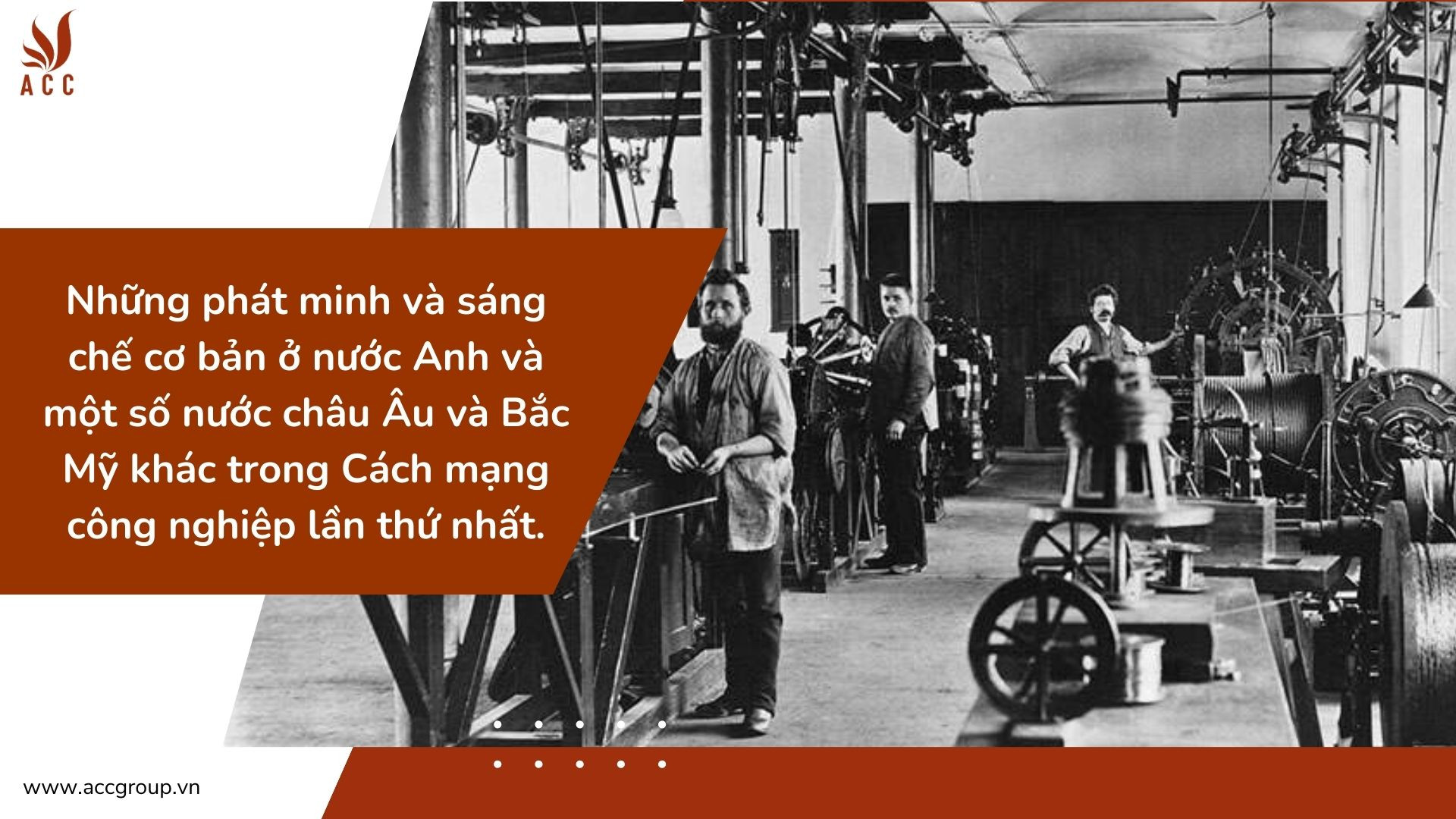 Những phát minh và sáng chế cơ bản ở nước Anh và một số nước châu Âu và Bắc Mỹ khác trong Cách mạng công nghiệp lần thứ nhất.