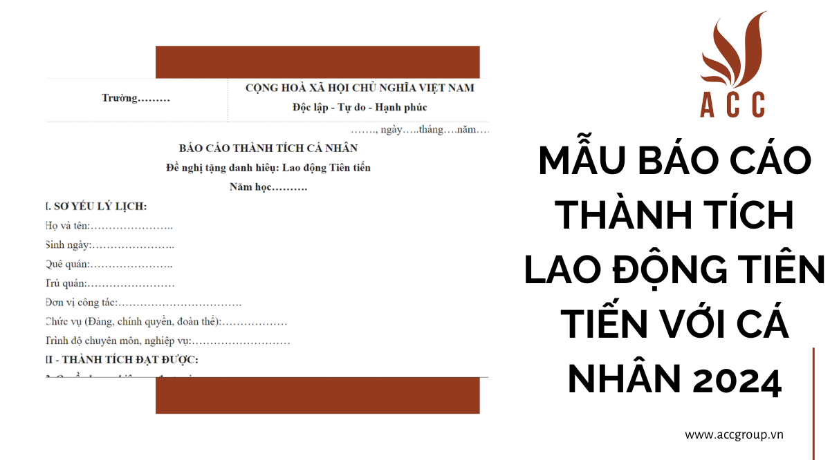 Mẫu báo cáo thành tích lao động tiên tiến với cá nhân năm 2024